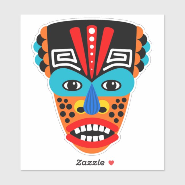 Autocollant de masque tribal ethnique (Feuille)