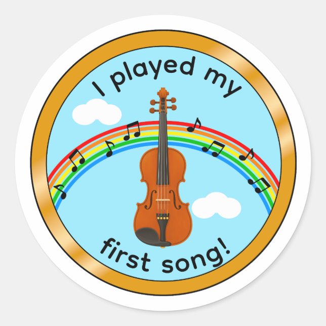 Autocollant de médaille de violon pour la première (Devant)