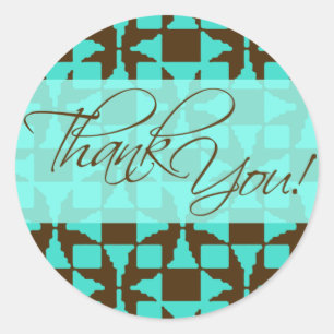 Autocollant de Merci (Birini : aqua/brun)
