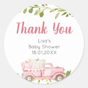 Autocollant de Merci de Baby shower de camion Citr