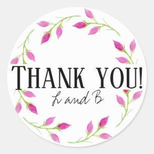 autocollant de MERCI ROSE PERSONNALISÉ