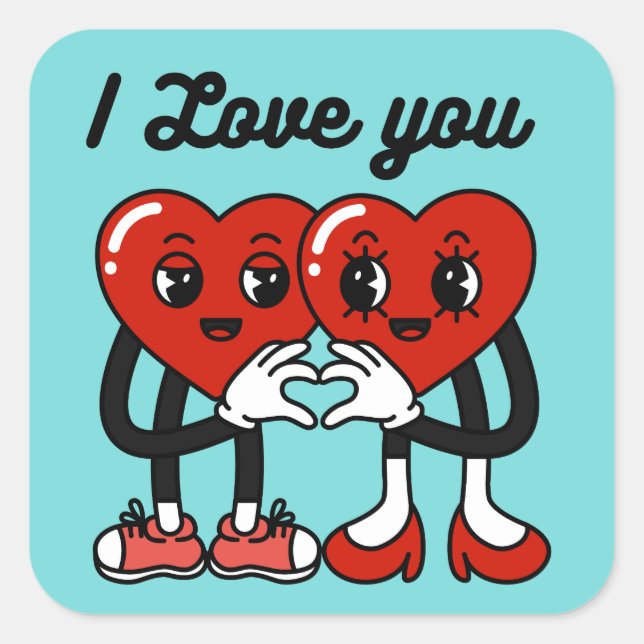 Autocollant de message d'amour classique – Concept (Devant)