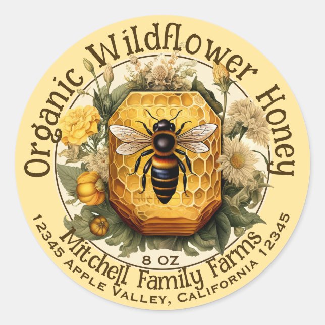 Autocollant de miel personnalisé (Devant)