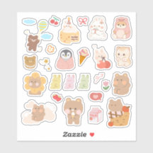 Autocollant de mignon animal Kawaii