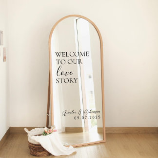 Autocollant de miroir de mariage – Bienvenue dans