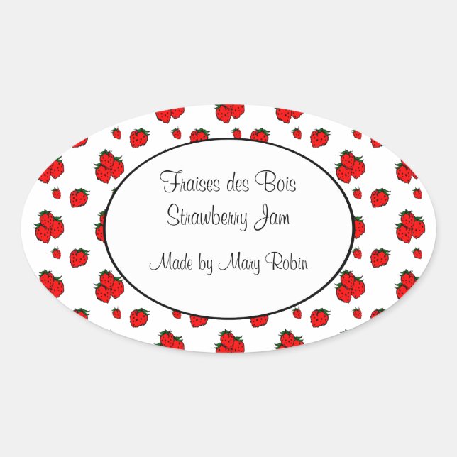 Autocollant de mise en conserve à motif fraise per (Devant)