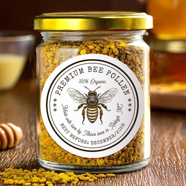 Autocollant de mise en conserve de pollen d'abeill (Créateur téléchargé)