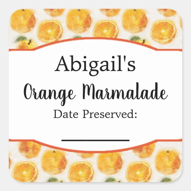 Autocollant de mise en conserve Orange Fruit (Devant)