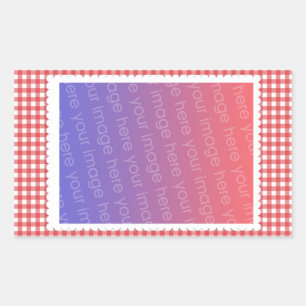 Autocollant de Modèle photo Motif blanc En vichy r