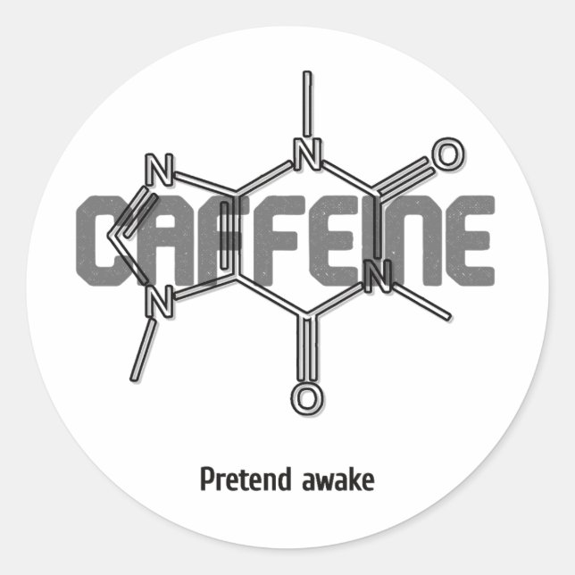 Autocollant de molécule de caféine (Devant)