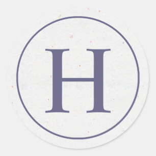 Autocollant de monogramme d'anneau de lavande