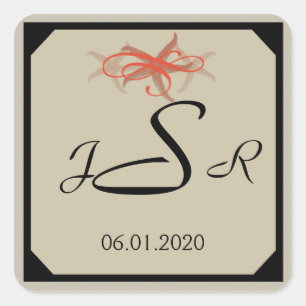 Autocollant de monogramme de bord de mer Taupe et