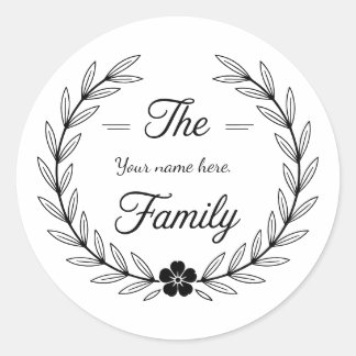 Autocollant de monogramme de famille.