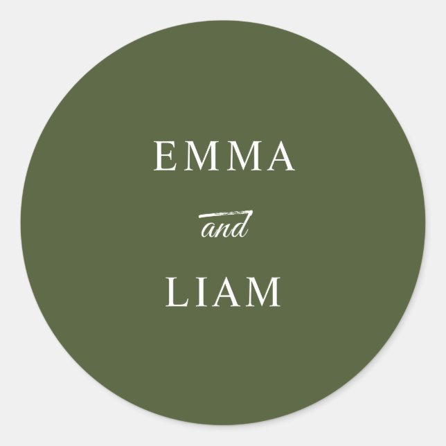 Autocollant de monogramme de mariage classique élé (Devant)