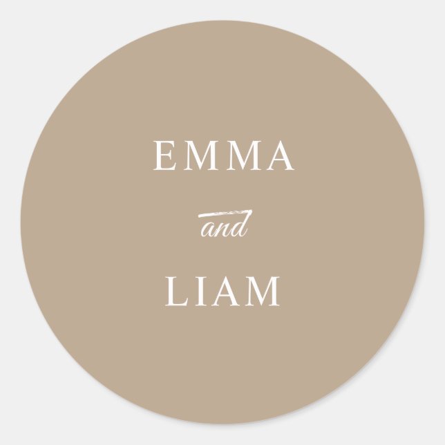 Autocollant de monogramme de mariage classique élé (Devant)