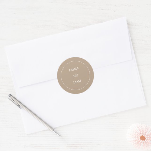 Autocollant de monogramme de mariage classique élé (Enveloppe)