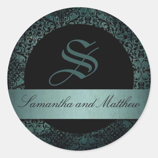 Autocollant de monogramme de nouvelle lune (Devant)