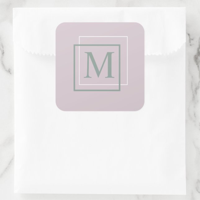 Autocollant de monogramme pastel violet moderne (Sac)