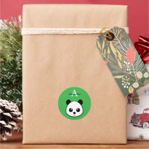 Autocollant de monogramme personnalisé d'ours pand