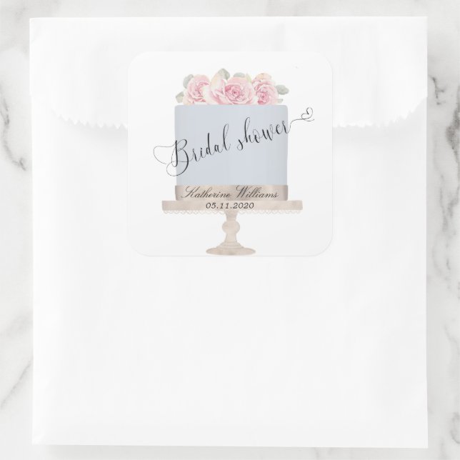 Autocollant de monogramme pour gâteau élégant flor (Sac)