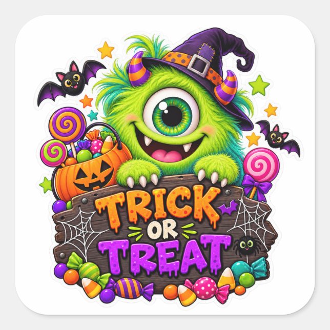 Autocollant de monstre pour Trick or Treat (Devant)
