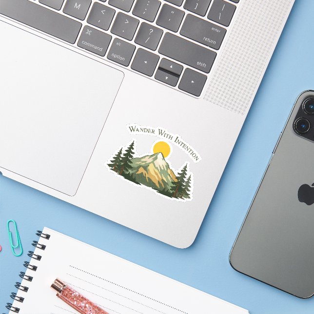 Autocollant de montagne pour voyager avec intentio (Ordinateur portable avec iPhone)