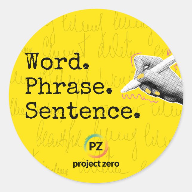 Autocollant de mot, de phrase, de phrase PZ (Devant)