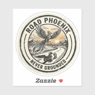 Autocollant de motard Road Phoenix Never Grounded