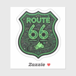 Autocollant de motard Route 66 — Route Historique