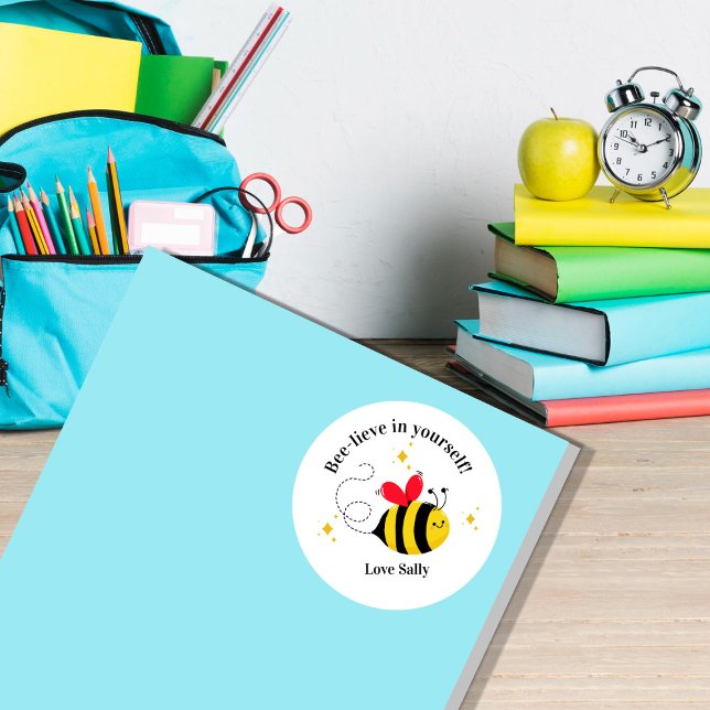 Autocollant de motivation abeille – Croyez en vous (Créateur téléchargé)