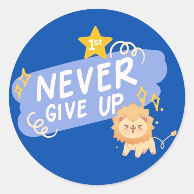 Autocollant de motivation Ne jamais abandonner | L (Devant)