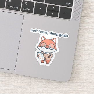 Autocollant de motivation Renard mignon Objectifs 