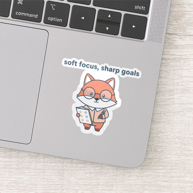 Autocollant de motivation Renard mignon Objectifs  (Détail)