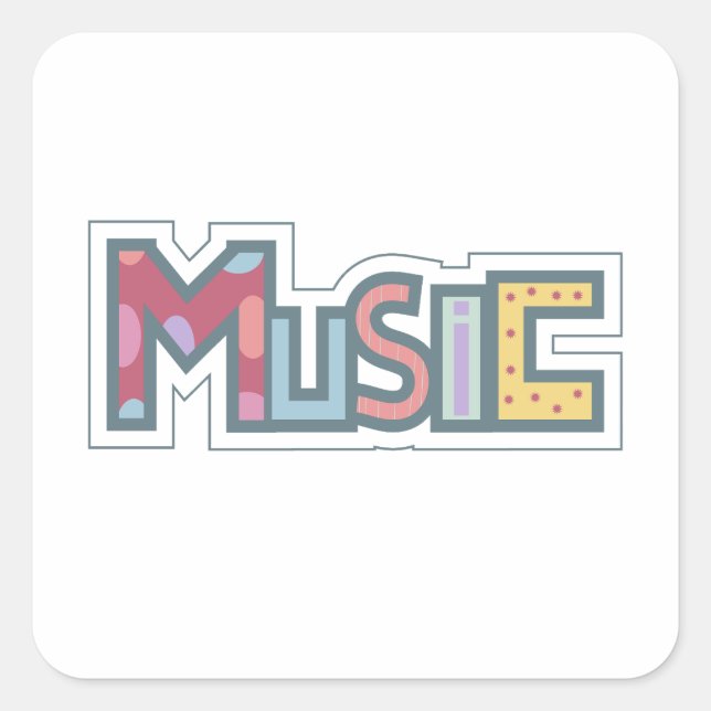 autocollant de musique coloré (Devant)