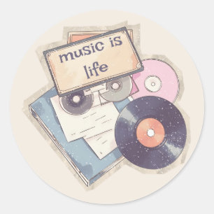 Autocollant de musique vintage à script moderne