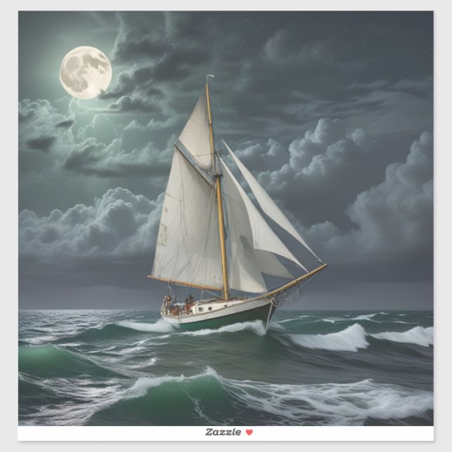 Autocollant de navigation nocturne grand (Feuille)