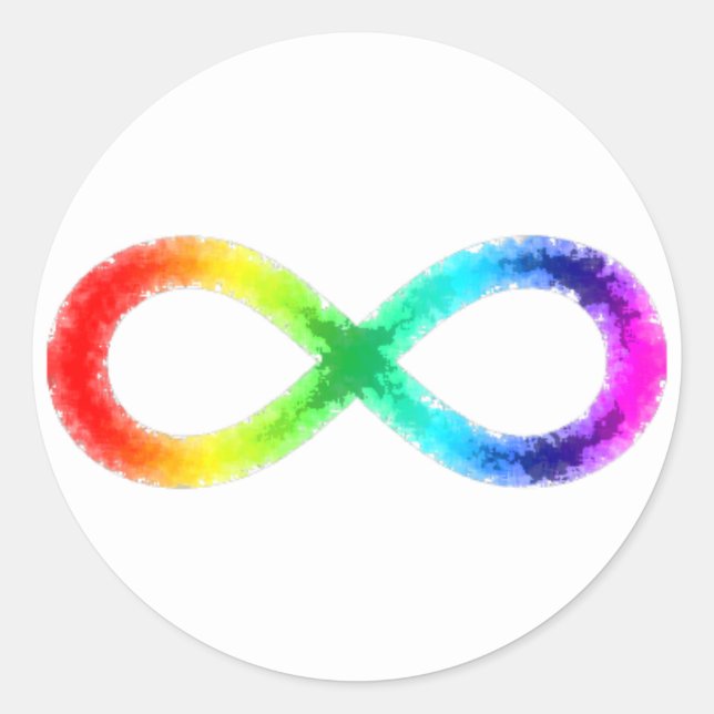 Autocollant de neurodiversité, blanc (Devant)