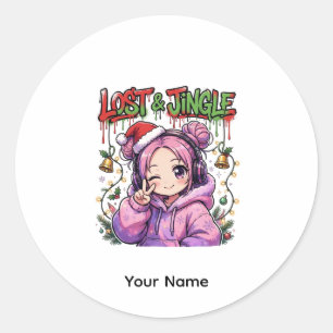 Autocollant de Noël Anime Jingle Kawaii Filles