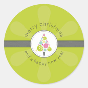 AUTOCOLLANT DE NOËL : : arbre tacheté moderne 3