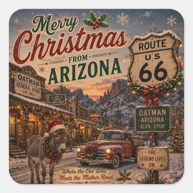 Autocollant de Noël Arizona Route 66 (Devant)