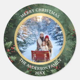 Autocollant de Noël avec photo personnalisée