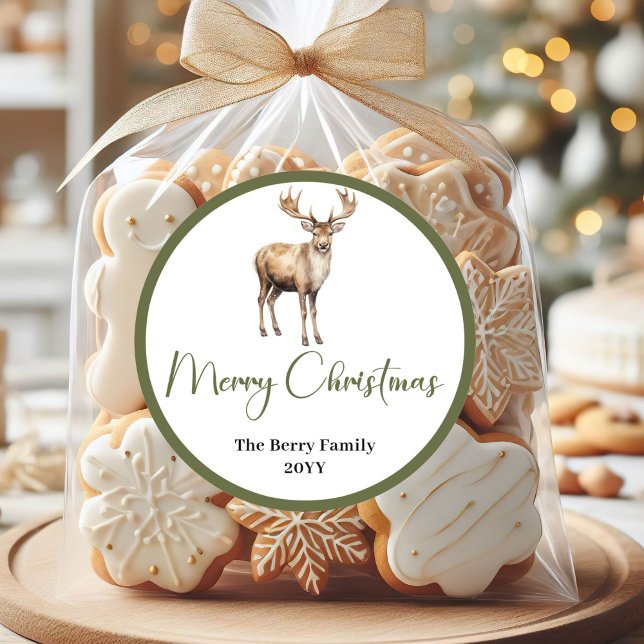 Autocollant de Noël Boho Earthy avec nom de famill (Boho Earthy Christmas Family Name Sticker Seal Tag

)