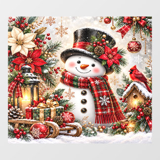 Autocollant de Noël bonhomme de neige pour fenêtre