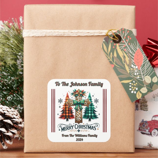 Autocollant de Noël brillant pour cadeaux (vacances)