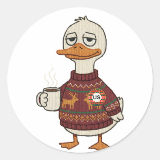 Autocollant de Noël Canard à Pull Moche