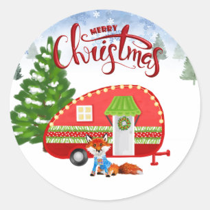 Autocollant de Noël de campeur