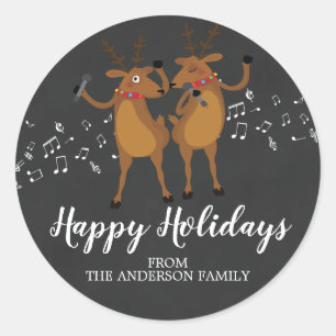 Autocollant de Noël de renne de danse de tableau