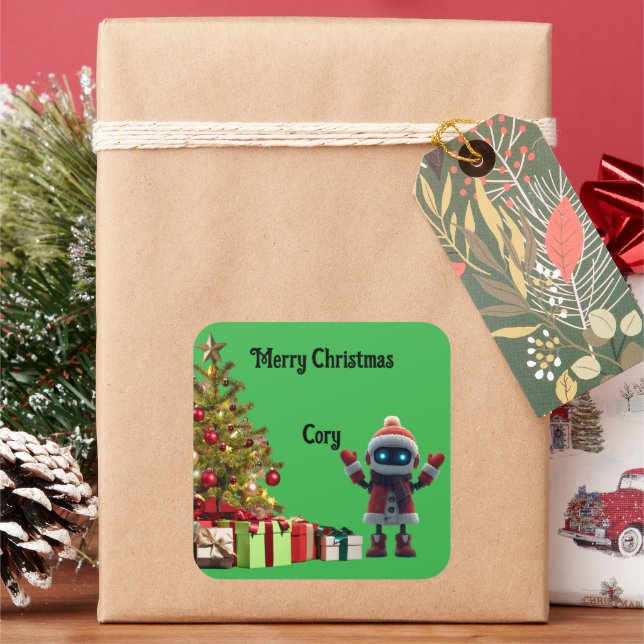 Autocollant de Noël de robot mignon de vacances (vacances)