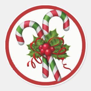Autocollant de Noël de sucre de canne
