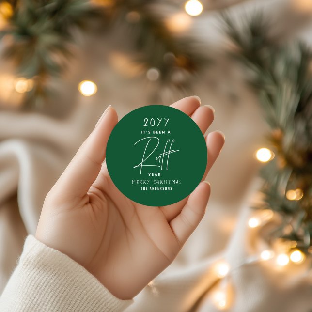 Autocollant de Noël drôle Ça a été une année diffi (Créateur téléchargé)